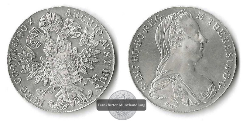  Österreich,  Taler 1780  Maria Theresia (NP)  FM-Frankfurt   Feinsilber: 23,37g   