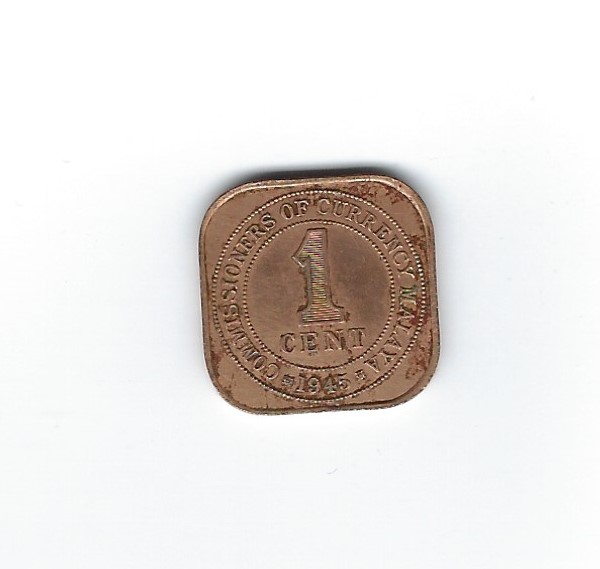  Malaya 1 Cent 1945   