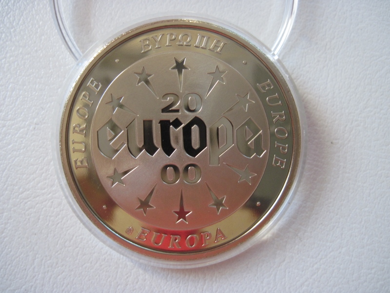  Medaille Europa 2000 astrologischer Kalender Polierte Platte in Kapsel   