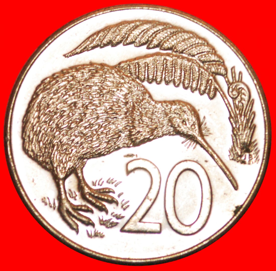  * CANADA: NEW ZEALAND ★ 20 CENTS 1987 KIWI BIRD! MINT LUSTRE! LOW START ★ NO RESERVE!   