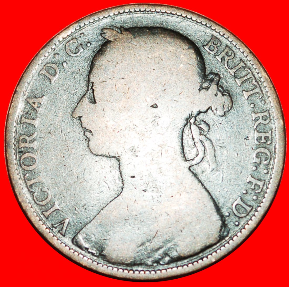  * HERRIN DER SEEN: GROSSBRITANNIEN ★ PENNY 1887 SCHIFF! Victoria (1837-1901) OHNE VORBEHALT!   