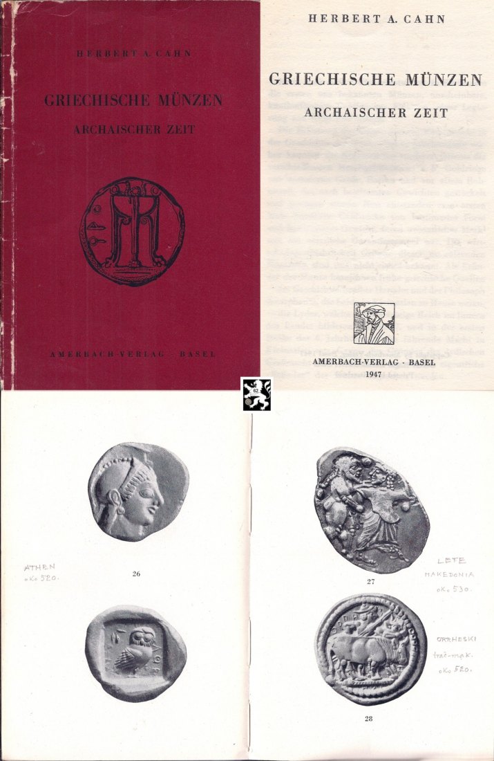  Cahn, Herbert - Griechische Münzen archaischer Zeit (1947)   