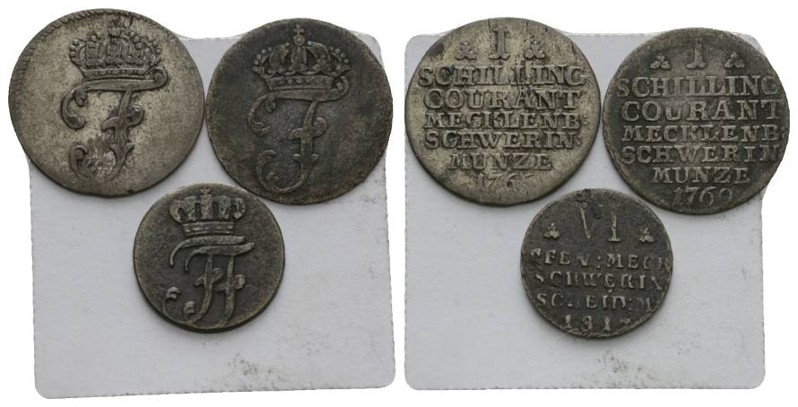  Altdeutschland; 3 Kleinmünzen 1701/1705   