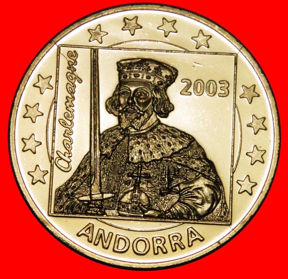  * CHARLEMAGNE (742-814): ANDORRA ★ 5 EURO 2003 PROOF! LOW START★NO RESERVE!   