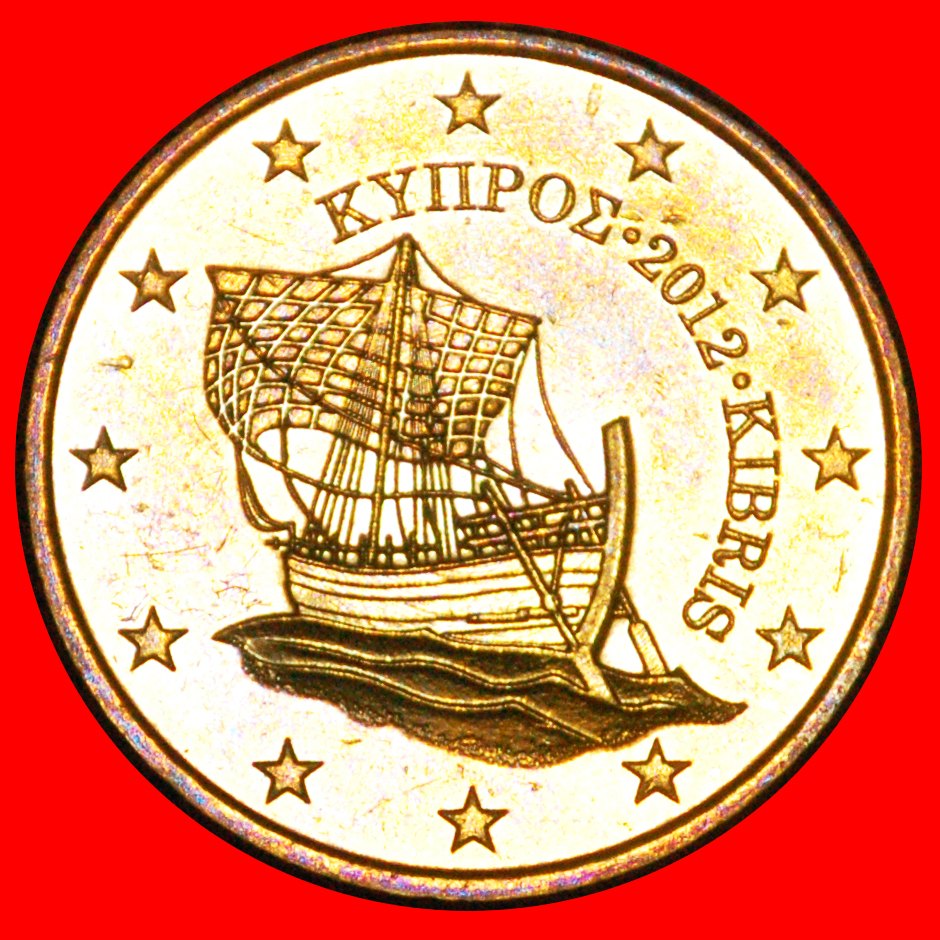  * GRIECHENLAND: ZYPERN ★ 50 CENTS 2012 SCHIFF NORDISCHES GOLD uSTG STEMPELGLANZ! OHNE VORBEHALT!   