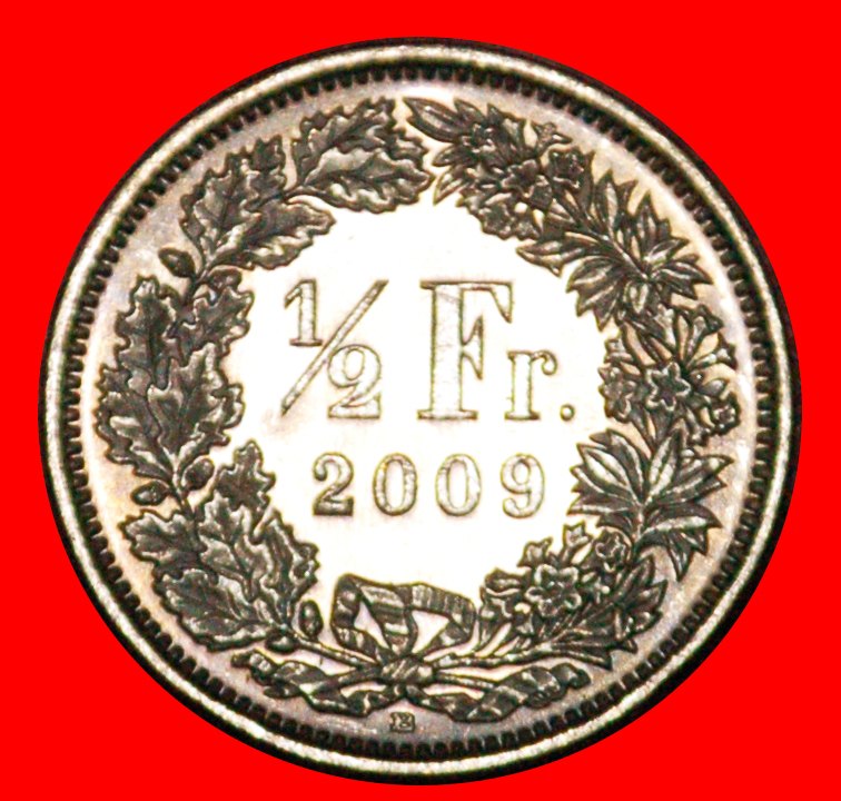  * WITH STAR (1983-2021): SWITZERLAND ★ 1/2 FRANC 2009B UNC MINT LUSTRE! LOW START★NO RESERVE!   