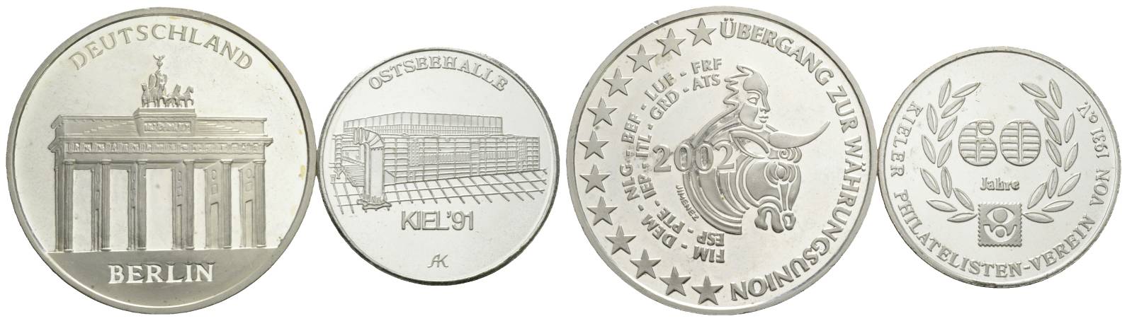  Deutschland; 2 Medaillen; PP Cu/Ni;12,48 g; Ø 30,26 mm / 18,28 g; Ø 38,62 mm   