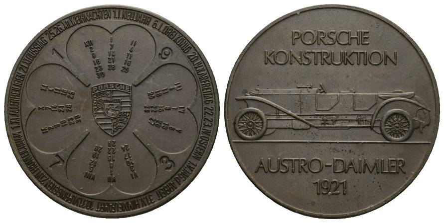  Deutschland; Medaille 1973; Automobilie; Porsche Konstruktion; Bronze; 21,56 g; Ø 40,27   