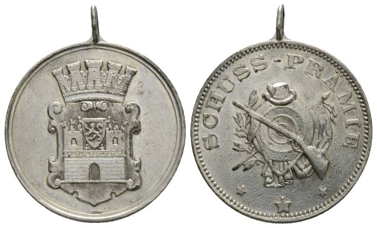  Deutschland; Schützen-Medaille, Schuss-Prämie; tragbar; unedel; 10,79 g; Ø 30,45 mm   