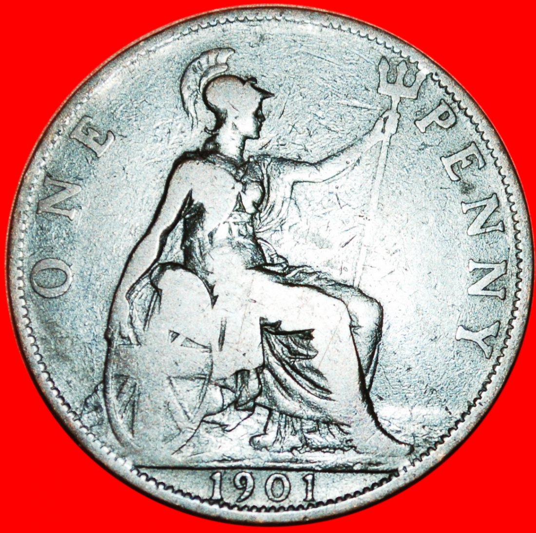  * MISTRESS OF SEAS: UNITED KINGDOM ★ PENNY 1901! VICTORIA (1837-1901) LOW START! ★ NO RESERVE!   