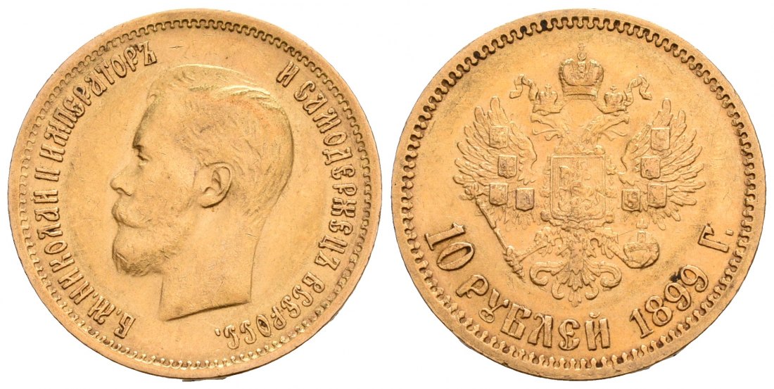 PEUS 6433 Russland 7,74 g Feingold. Zar Nikolaus II. (1894 - 1917) 10 Rubel GOLD 1899 ФЗ (FS) Sehr schön