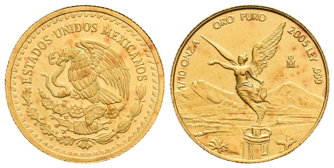 PEUS 6440 Mexiko 3,11 g Feingold. 1/10 Unze GOLD 2005 Stempelglanz