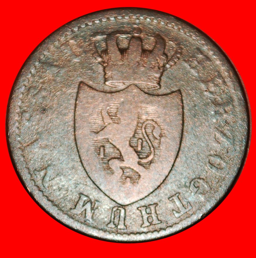  * LION (1842-1856): GERMANY ★ 1 KREUZER 1842 DUCHY OF NASSAU! LOW START ★ NO RESERVE!   