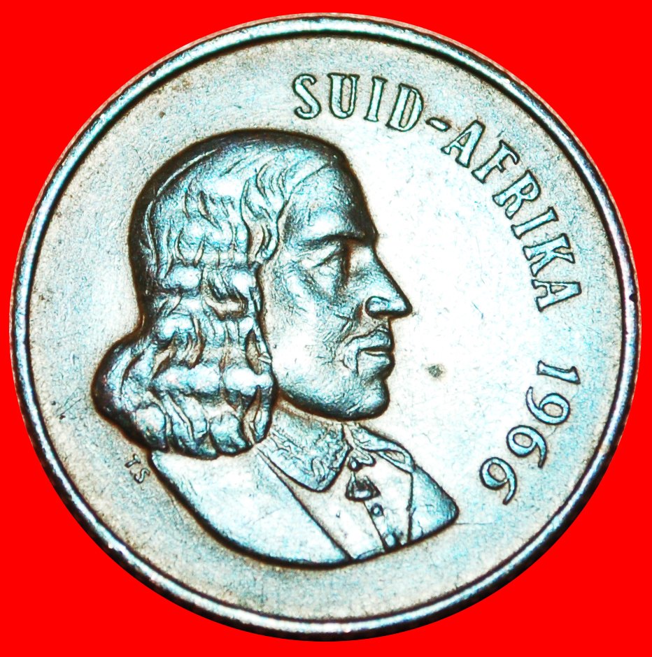 * AFRIKAANISCHES LEGENDE mit GNUS: SÜDAFRIKA ★ 2 CENTS 1966 STEMPEL A! OHNE VORBEHALT!