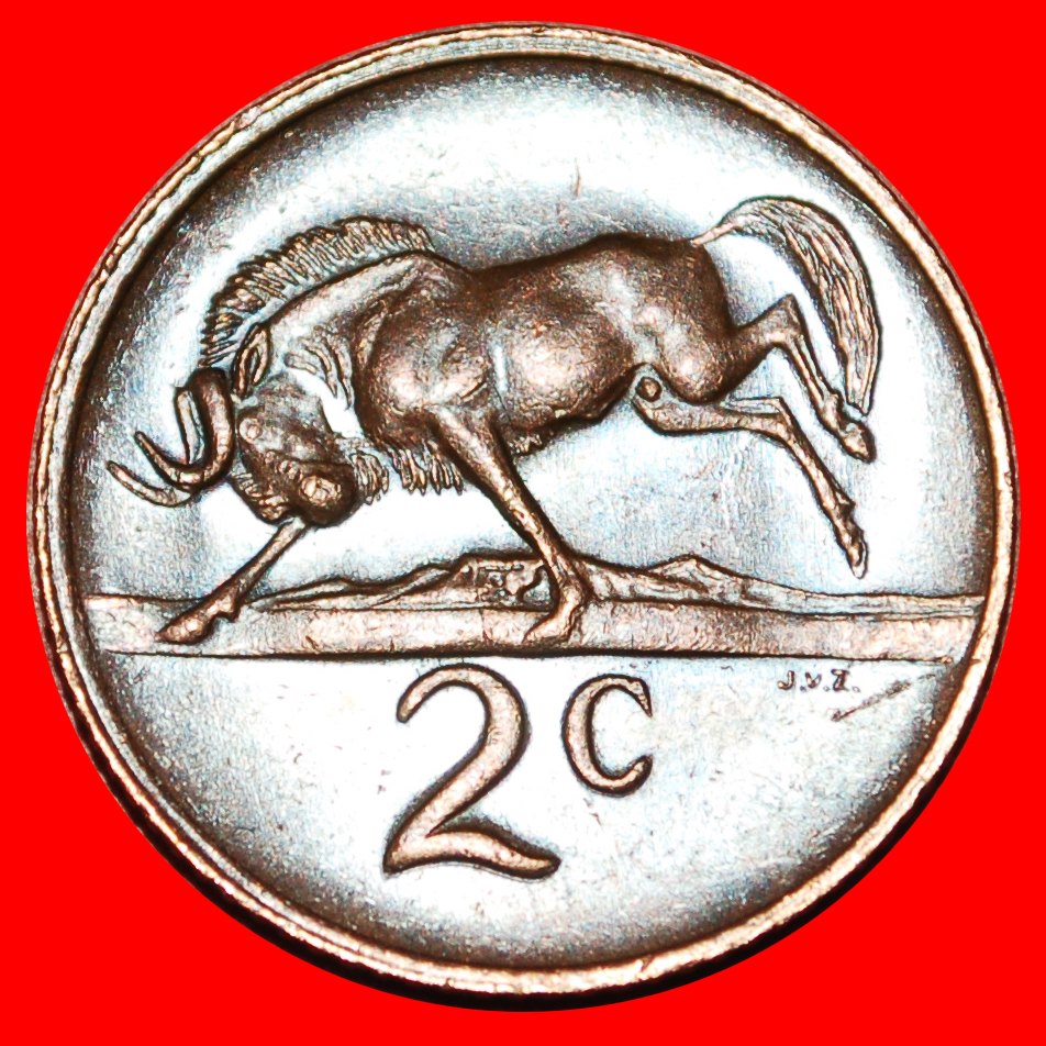  * WILDEBEEST: SOUTH AFRICA ★ 2 CENTS 1971 DIE A! LOW START★ NO RESERVE!   