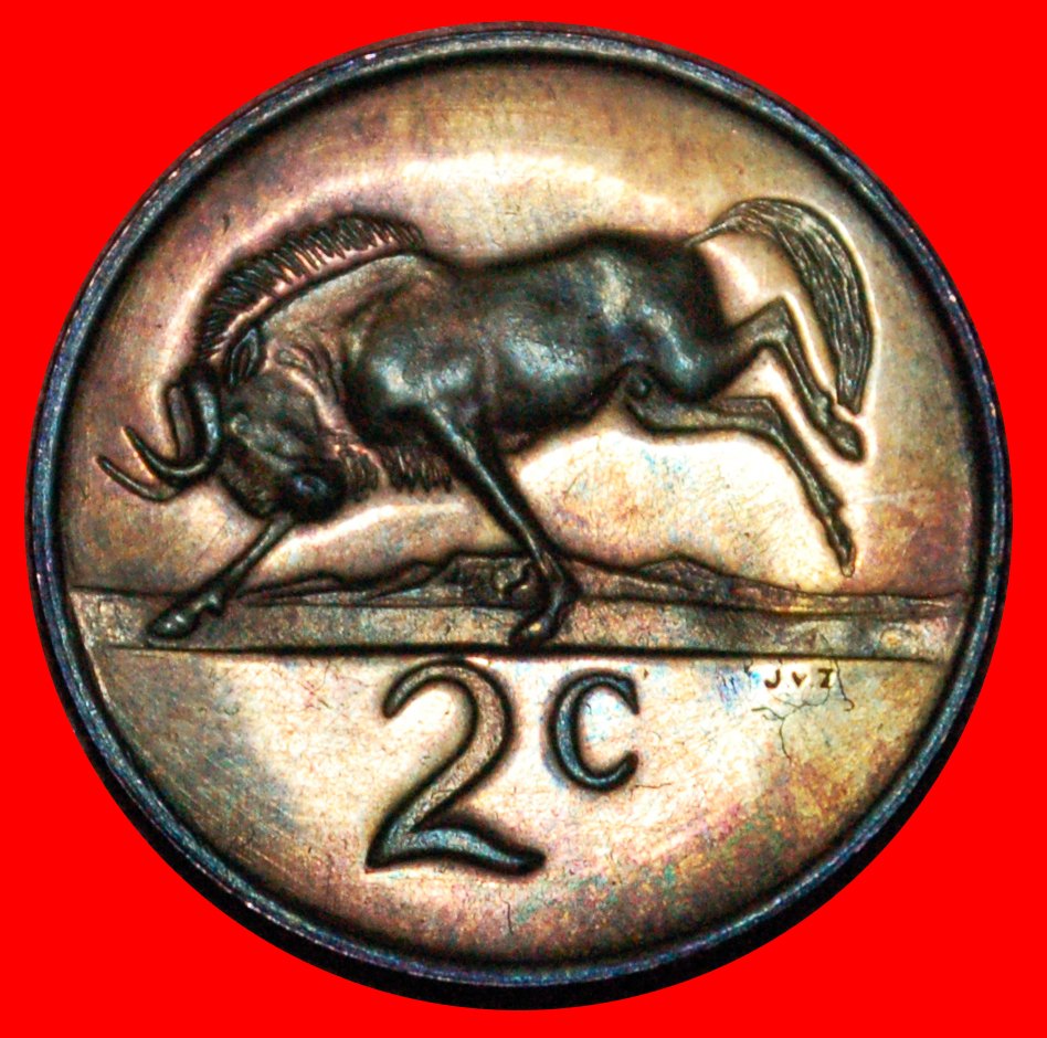  * WILDEBEEST: SOUTH AFRICA ★ 2 CENTS 1979 Diederichs (1903-1978) DIE A! LOW START★ NO RESERVE!   