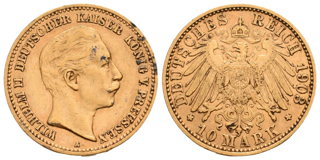PEUS 6458 Preußen - Kaiserreich 3,58 g Feingold. Wilhelm II.(1888 - 1918) 10 Mark GOLD 1903 A Sehr schön
