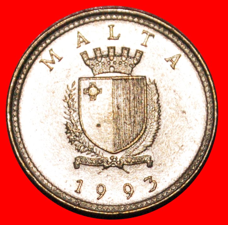  * OLIVE (1991-2007): MALTA ★ 2 CENTS 1993 MINT LUSTRE! LOW START ★ NO RESERVE!   