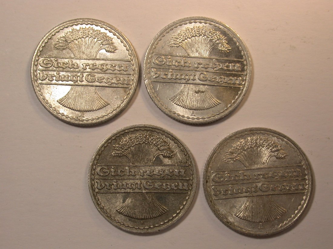  F18  50 Pfennig Weimar  4 Stück in besser  Originalbilder   