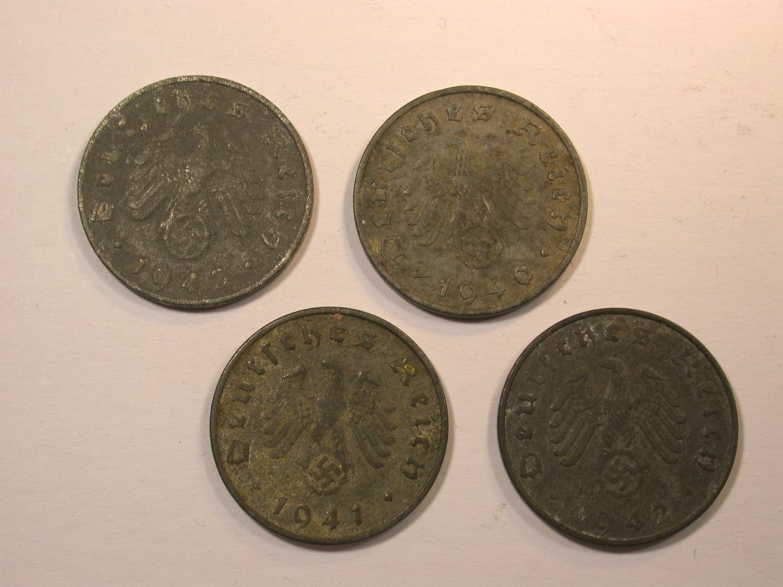  F18  10 Pfennig  3.Reich  4 Stück   Originalbilder   