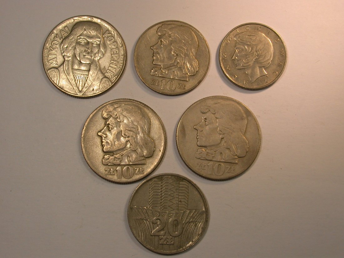  F18  Polen  6 Münzen  älter 1959-1975  Originalbilder   