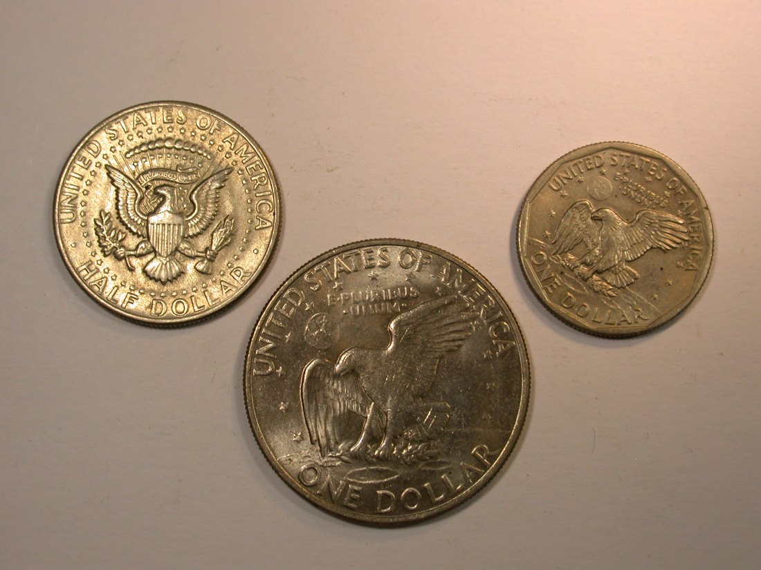  F18  USA  3 Münzen verschieden    Originalbilder   