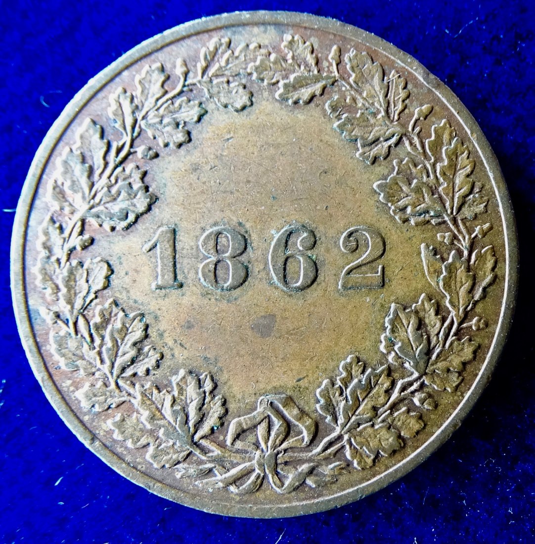  Schützenmedaille 1. Bundesschießen Frankfurt am Main 1862 Schuss-Marke   