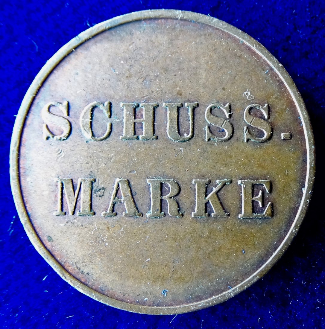  Schützenmedaille 1. Bundesschießen Frankfurt am Main 1862 Schuss-Marke   
