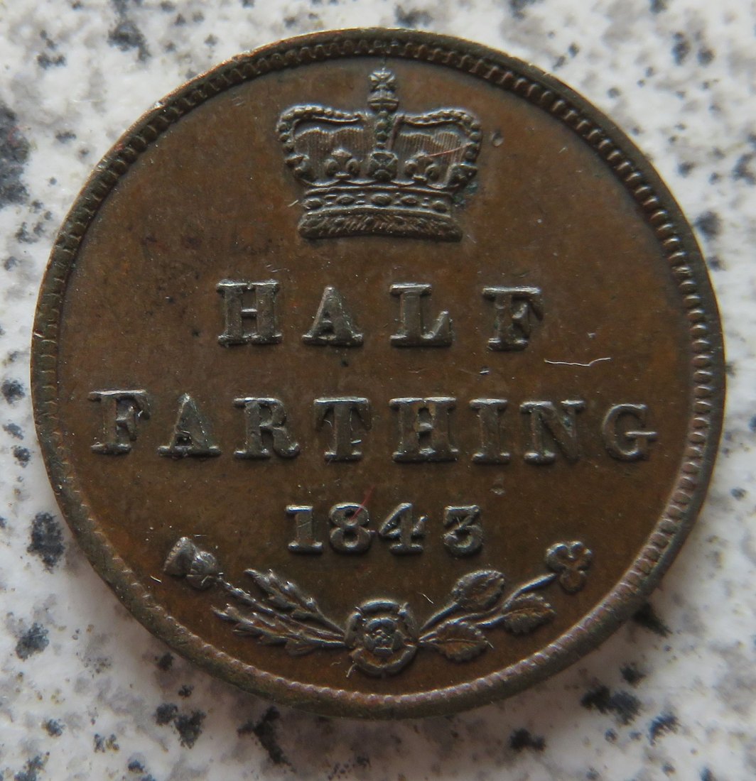  Großbritannien half Farthing 1843   