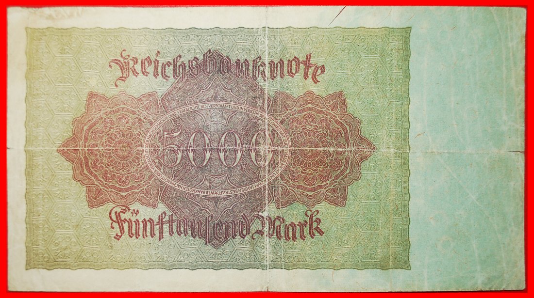  * REICHSBANKNOTE: DEUTSCHLAND ★ 5000 MARK 1922! UNGEWÖHNLICH! OHNE VORBEHALT!   