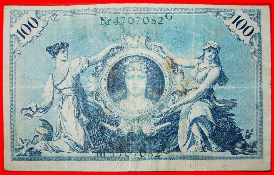  * REICHSBANKNOTE: DEUTSCHLAND ★  100 MARK 1908! OHNE VORBEHALT!   