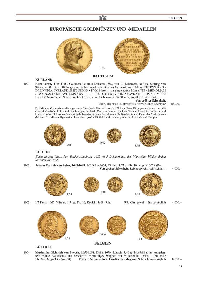  Künker (Osnabrück) 181 (2011) Goldprägungen / Russische Münzen und Medaillen   