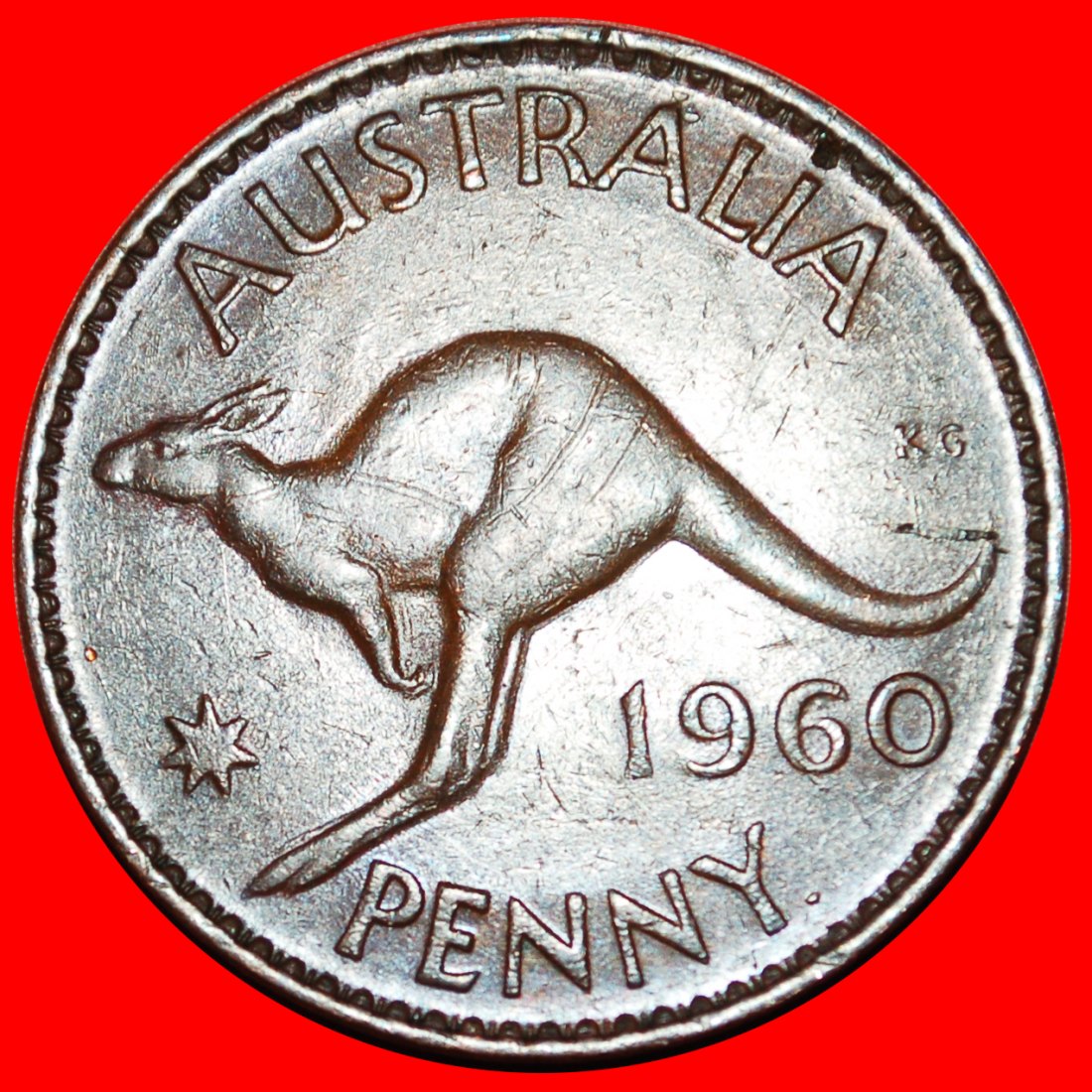  * PERTH (1955-1964): AUSTRALIA ★ 1 PENNY 1960! KANGAROO LEFT! LOW START! ★ NO RESERVE!   