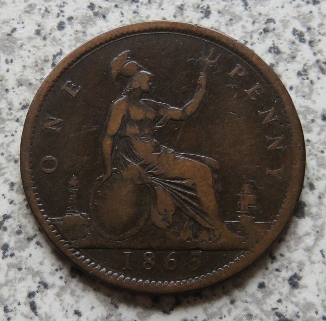  Großbritannien One Penny 1865   