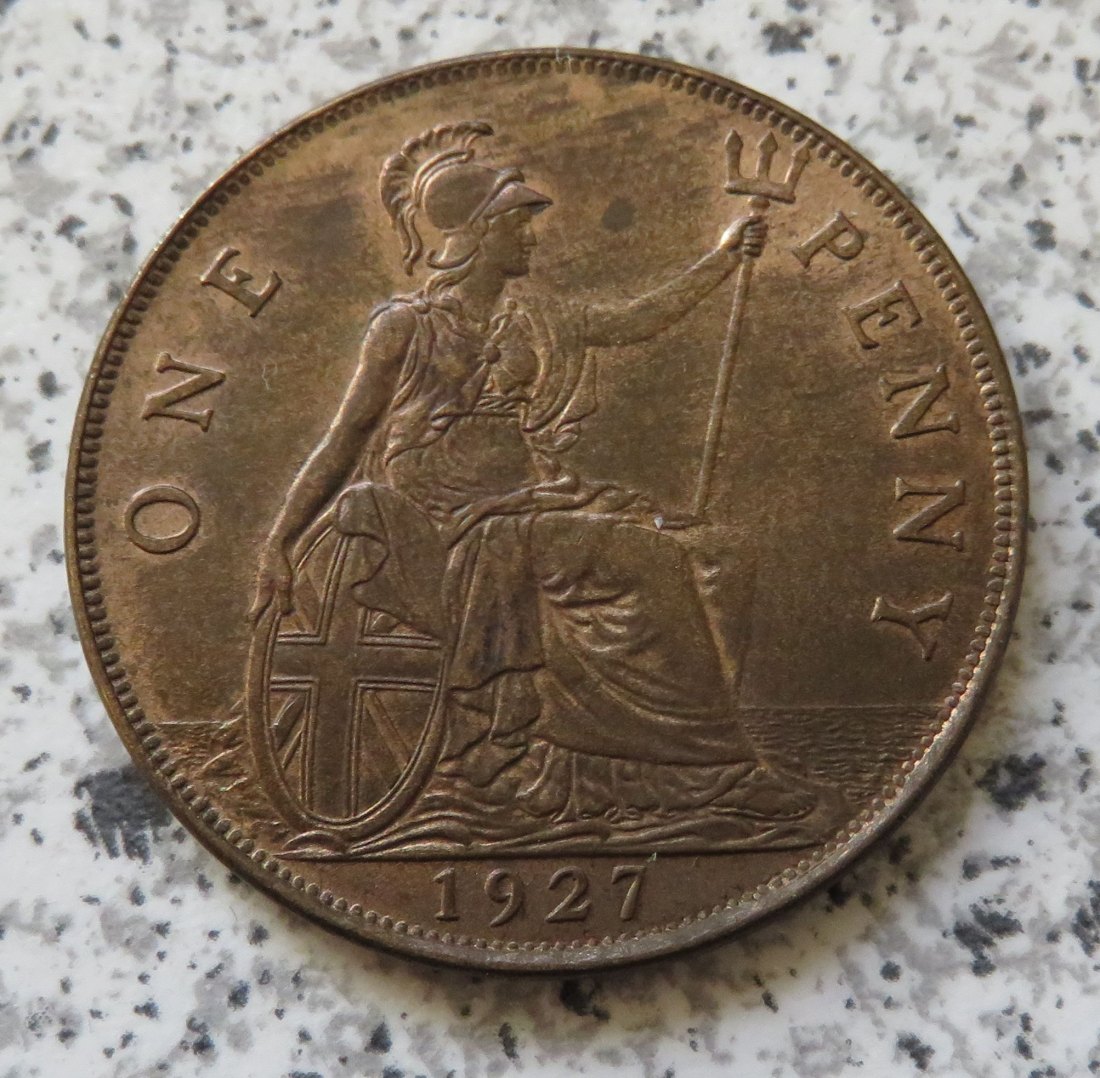  Großbritannien One Penny 1927, Erhaltung   