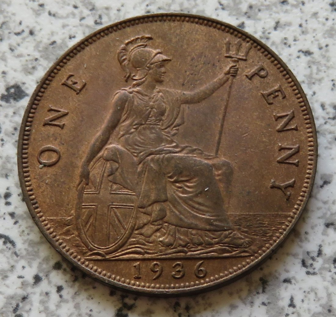  Großbritannien One Penny 1936, Erhaltung   