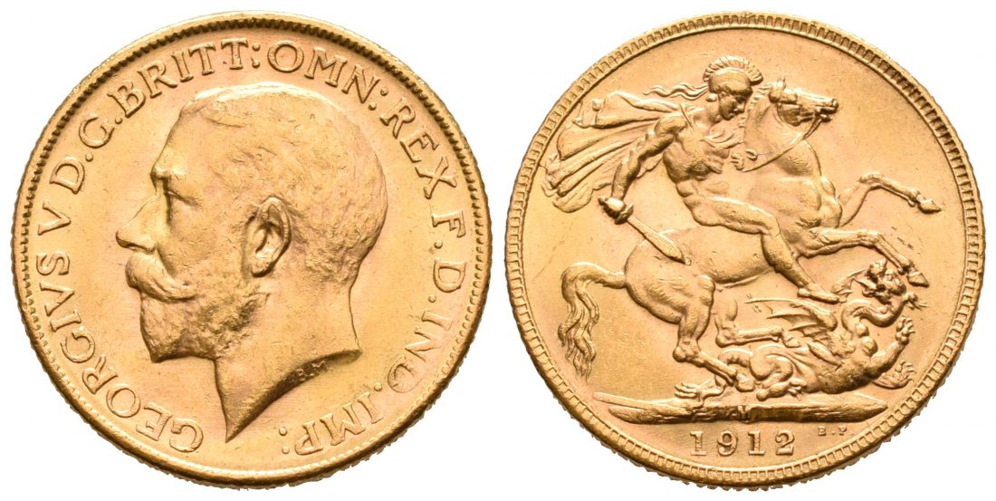PEUS 6552 Großbritannien / Australien 7,32 g Feingold. Georg V. (1910 - 1936) Australien / Perth Sovereign GOLD 1912 M Melbourne Vorzüglich +