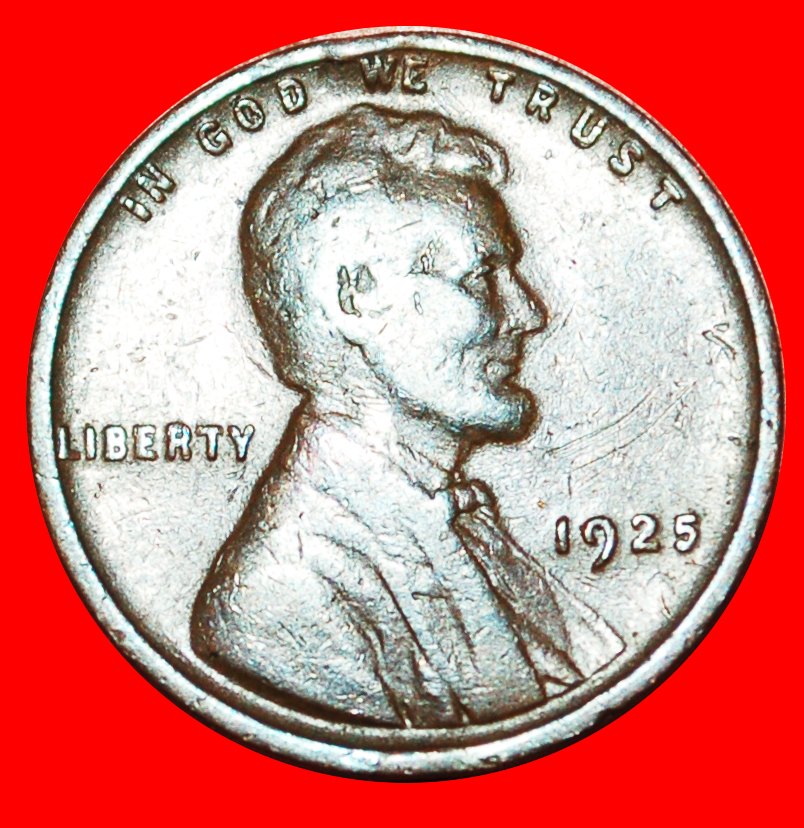 Ⰶ WEIZEN PENNY (1909-1958): USA ★ 1 CENT 1925! LINCOLN (1809-1865)! OHNE VORBEHALT!