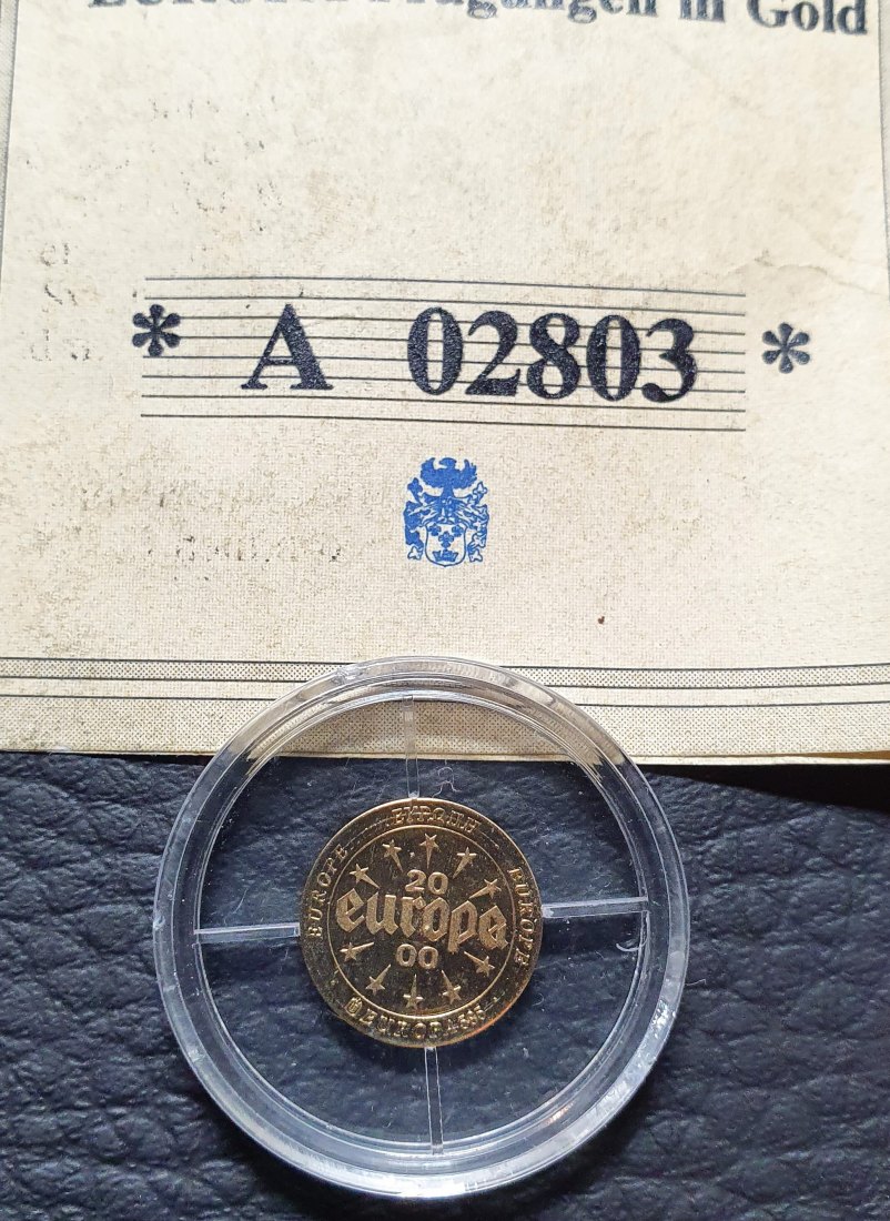 Medaille 0,5 g Gold 585/1000 Kalender von 2000 Polierte Platte