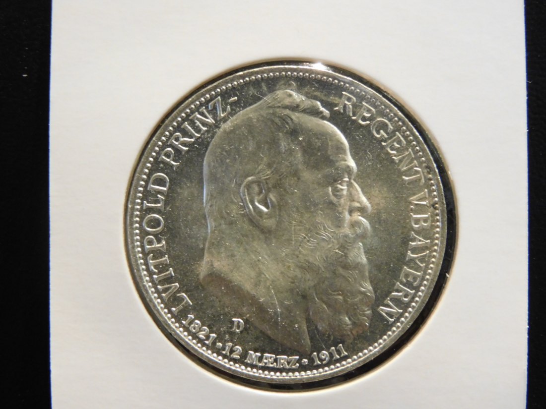 GERMANY 3 MARK 1911 BAVARIA.GRADE-PLEASE SEE PHOTOS.