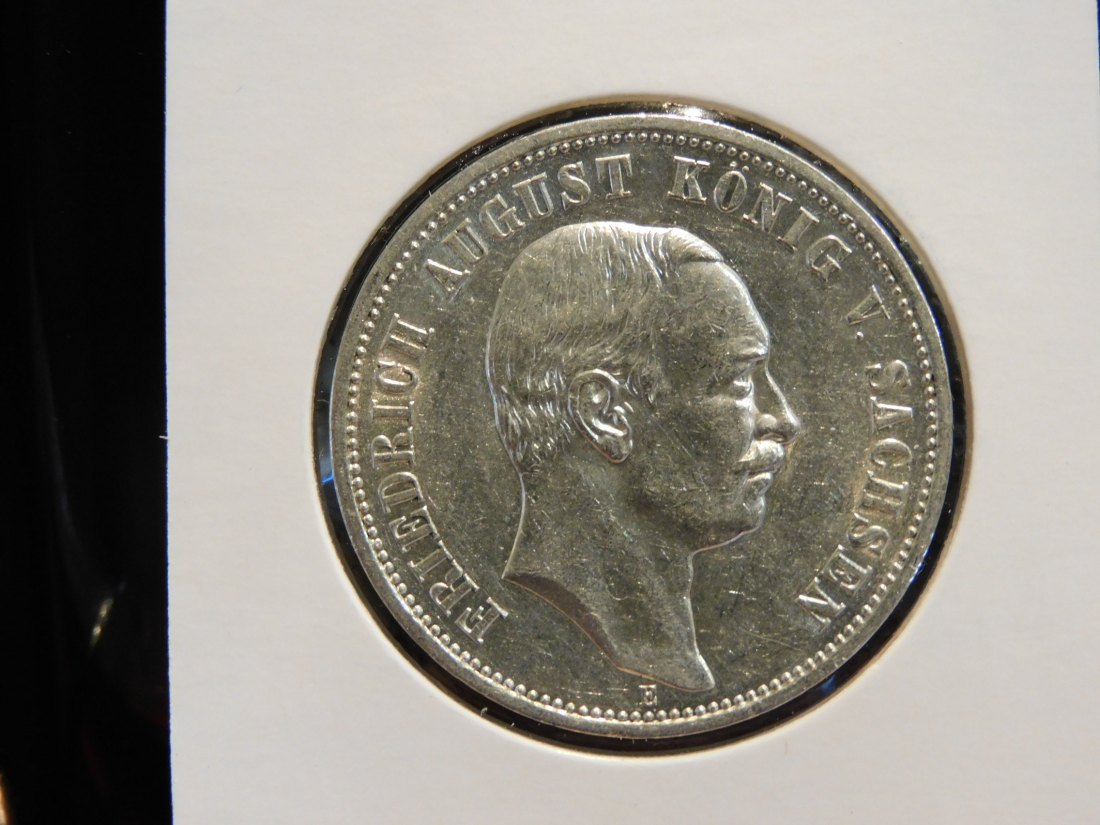 GERMANY 3 MARK 1909 SAXONY.GRADE-PLEASE SEE PHOTOS.