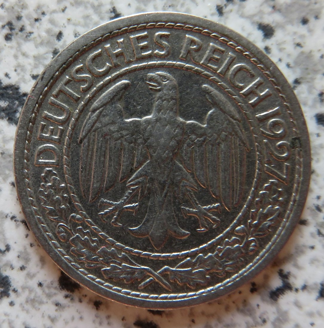  Weimarer Republik 50 Pfennig 1927 J   