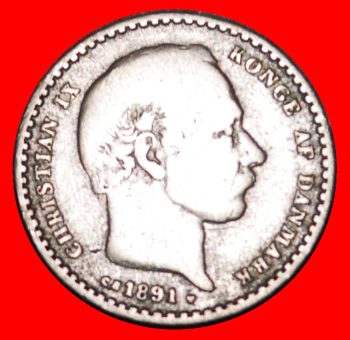  * PORPOISE (1874-1905): DENMARK ★ 25 ORE 1891 SILVER! Christian IX 1863-1909 LOW START ★ NO RESERVE!   