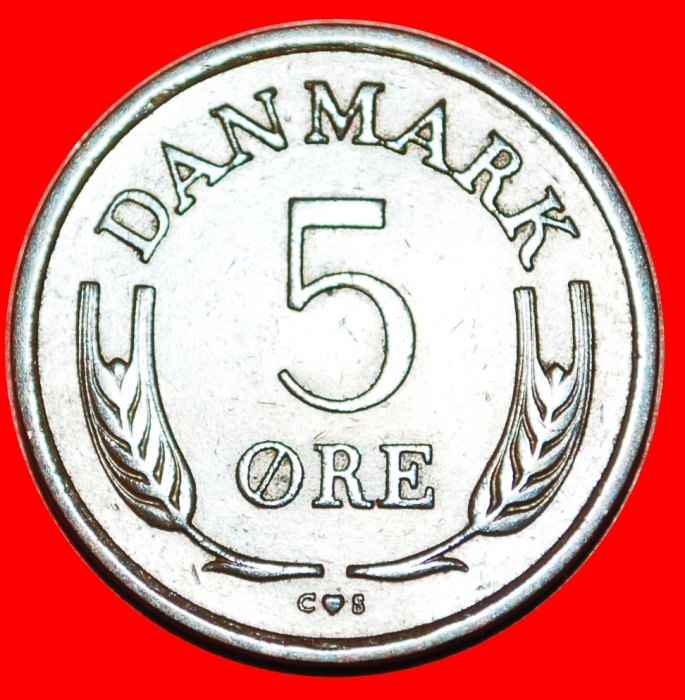  * MONOGRAM: DENMARK ★ 5 ORE 1963! FREDERICK IX (1947-1972)  LOW START ★ NO RESERVE!   