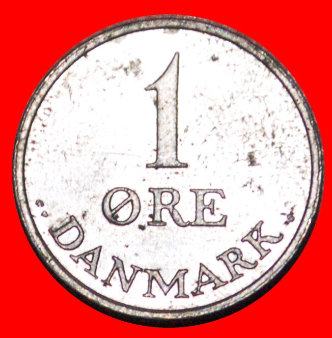  * MONOGRAM Frederik IX (1899-1972): DENMARK ★ 1 ORE 1969 MINT LUSTRE SILVER! LOW START ★ NO RESERVE!   