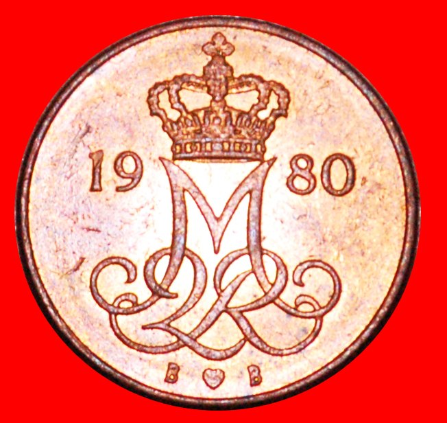  * MONOGRAM (1973-1988): DENMARK ★ 5 ORE 1980 MINT LUSTRE!  LOW START ★ NO RESERVE!   