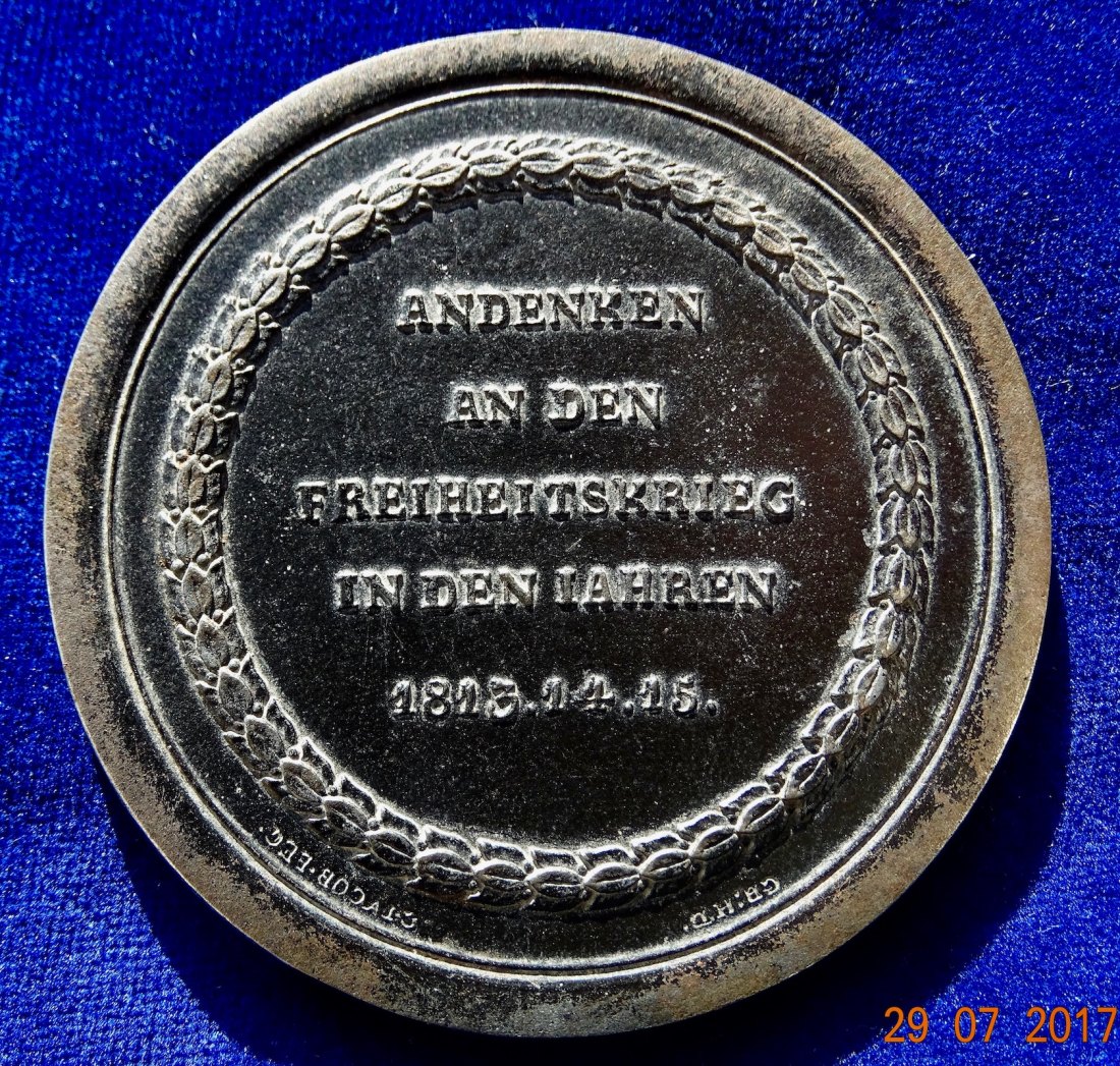  Berlin Fe- Medaille 1815 Befreiungskriege Königlich Preußische Eisengießerei   