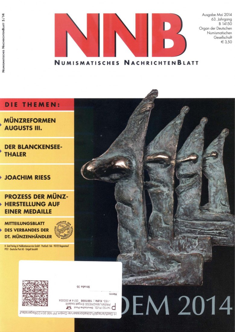  (NNB) Numismatisches Nachrichtenblatt 05/2014 20-Kreuzer-Stücke für Hessen-Darmstadt von H.P. Bosler   