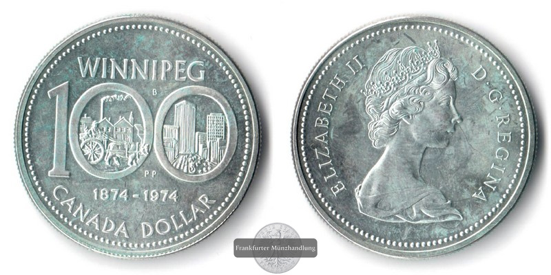  Kanada 1 Dollar Winnipeg 1974 FM-Frankfurt   Feinsilber: 11,66g   