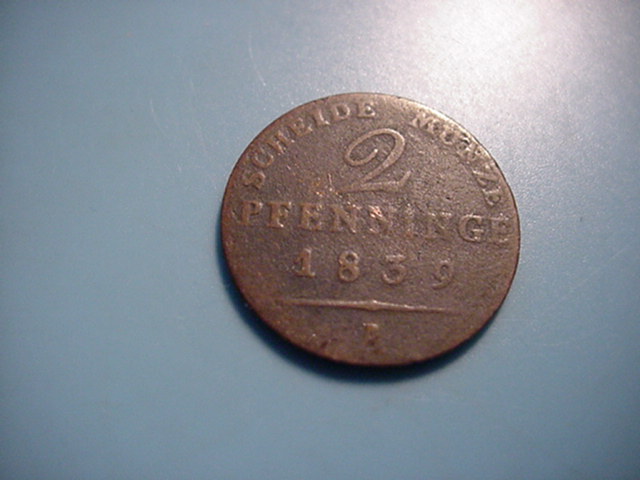 Altdeutschland 2 Pfenninge 1839
